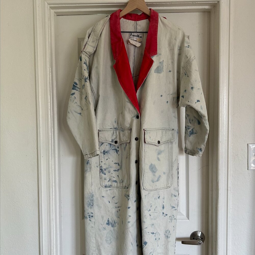 One-Of-A-Kind Vintage Bleach-Dyed Jean Trench